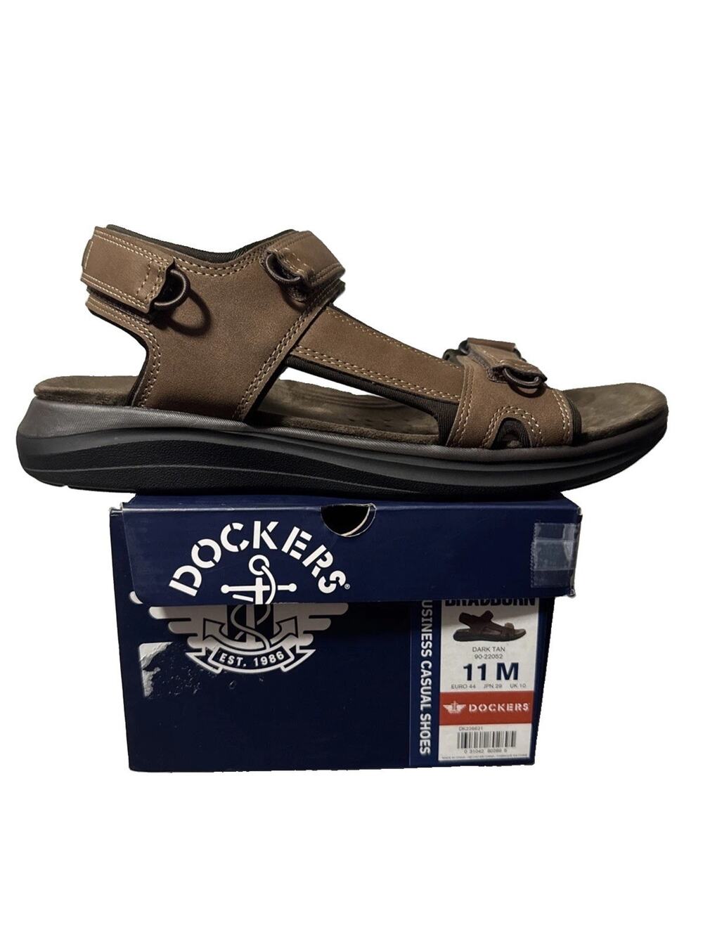 Dockers Bradburn Men Sandal Dark Tan Size 11 M Sport Outdoor Shoes 90-22052